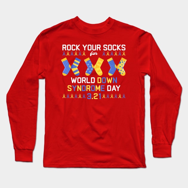 Rock Your Sock for World Down Syndrome Day - Cute Color Long Sleeve T-Shirt by GosokanKelambu